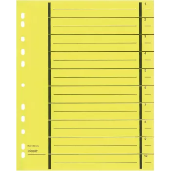 WEKRE 50 tabbladen, A4, 190 g/m2, Geel (951020850IF)