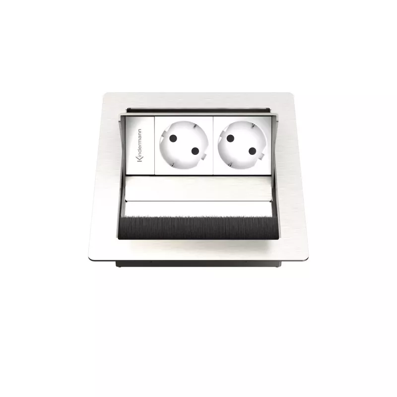 Kindermann CablePort standard² 2-voudige inbouwbehuizing voor stopcontact, zwart