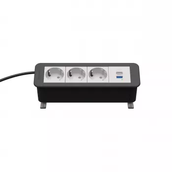 Kindermann CP Office Desk stroommodule 4-voudig 3x Schuko 1x USB-A (7550000223)