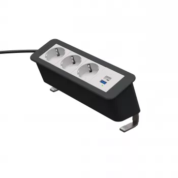 Kindermann CP Office Desk stroommodule 4-voudig 3x Schuko 1x USB-A (7550000223)