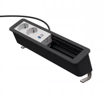 Kindermann CP Office Desk 6-Fold 2x Schuko 1x USB A/C bureau-aansluithub