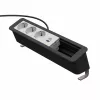 Kindermann CP Office Desk 6-f 3xStr 1xUSB A/C tafelaansluitpaneel zilver/zwart