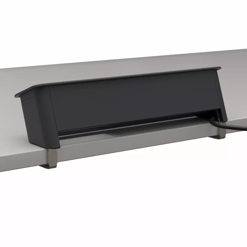 Kindermann CP Office Desk 6-f 3xStr 1xUSB A/C tafelaansluitpaneel zilver/zwart