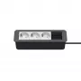 Kindermann CP Office Frame 4-voudig 3 x stopcontact bureau-connectiviteitshub zilver