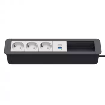 Kindermann CP Office Frame 6-voudig 3x Schuko 1x USB-A opladen