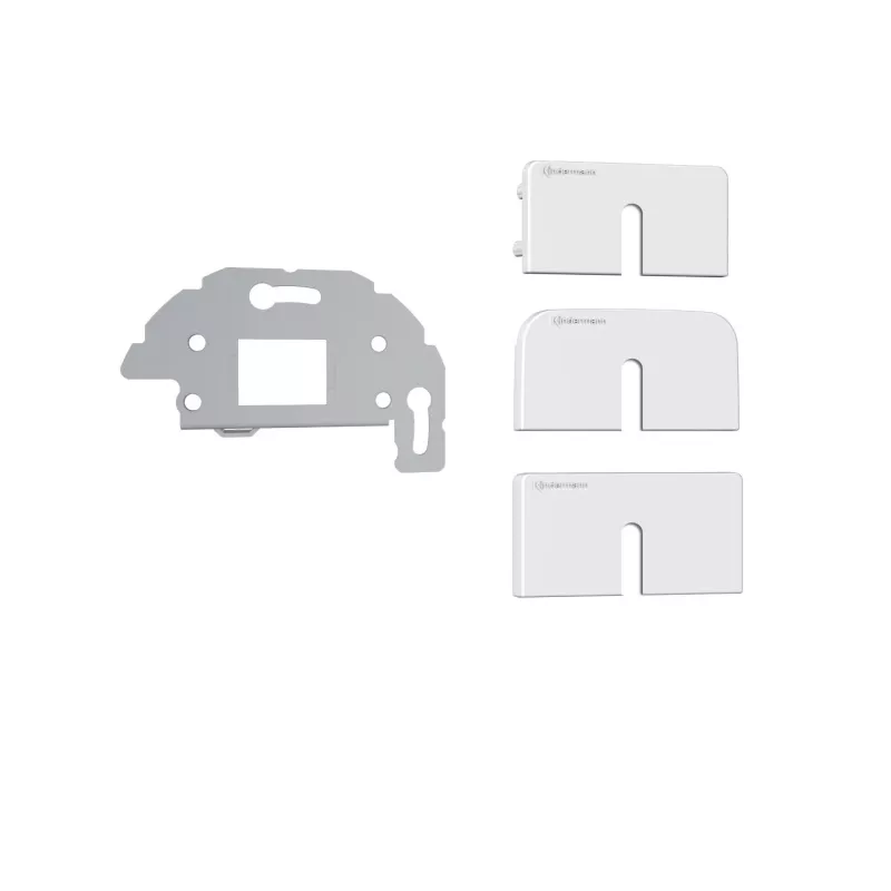 Kindermann Konnect Design Click inbouwframe zuiver wit RAL 9010 2-poorts keystone
