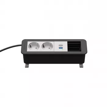 Kindermann CP Office Desk voedingsmodule 4-voudig 2x Schuko 1x USB-C PD 60W (7550000232)