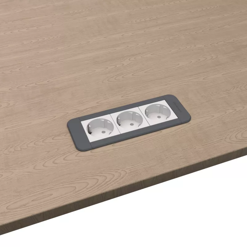 Kindermann CP Office Frame 3-voudig 3x stopcontact tafelconnectiviteitspaneel zilver/zwart
