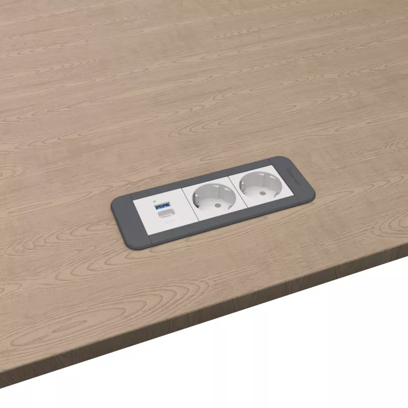 Kindermann CP Office Frame 3-voudig 2x Schuko-stopcontact 1x USB-oplader (7551000122)