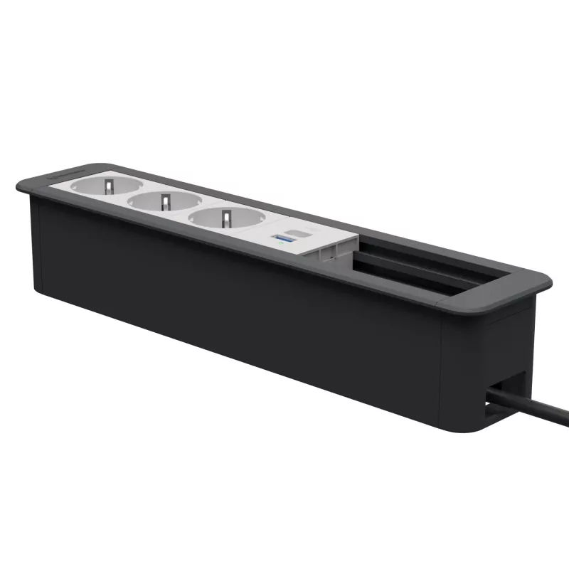 Kindermann CP Office Frame 6f 3xSt 1xUSB PD bureau-connectiviteitshub