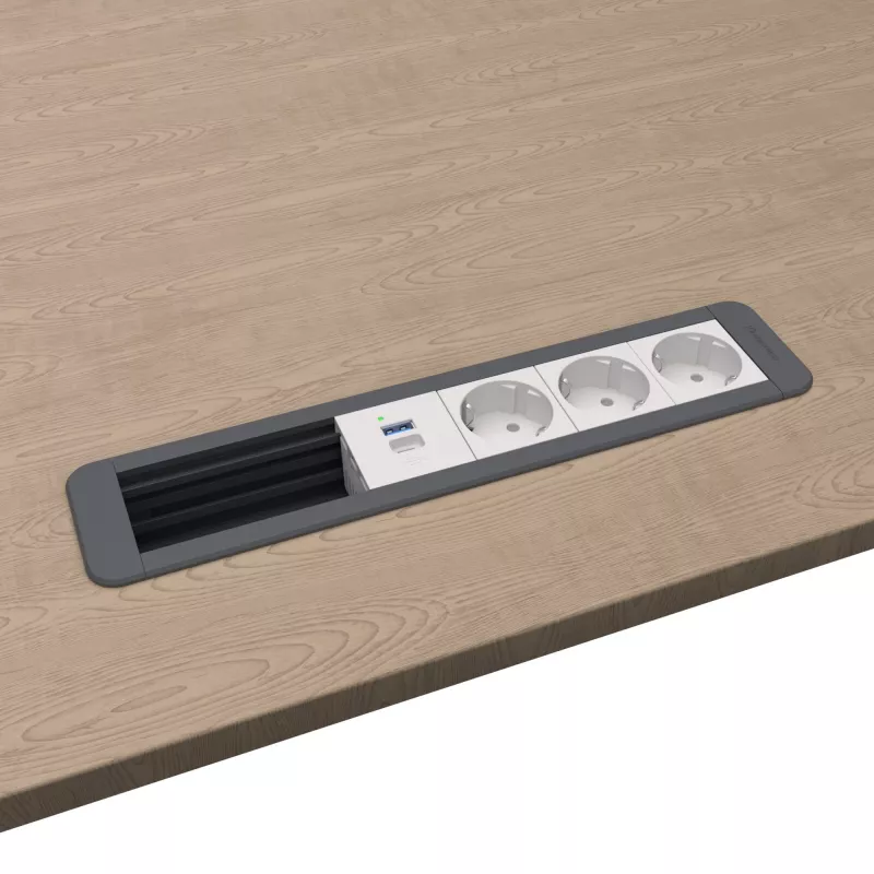 Kindermann CP Office Frame 6f 3xSt 1xUSB PD bureau-connectiviteitshub
