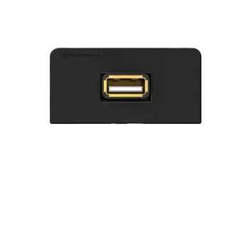 Kindermann aansluitpaneel USB 2.0 antraciet RAL 7024 half frame met pigtail-kabel 7457000522