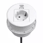 Kindermann CablePort Table White (STS-R90-2 wit) - tafelaansluitpaneel met 2x Schuko-stopcontacten