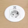 Kindermann CablePort Table White (STS-R90-2 wit) - tafelaansluitpaneel met 2x Schuko-stopcontacten
