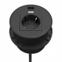 Kindermann CablePort tafel zwart (STS-R90-2 zwart) - tafelaansluitpaneel behuizing
