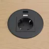 Kindermann CablePort tafel zwart (STS-R90-2 zwart) - tafelaansluitpaneel behuizing