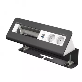 Kindermann CablePort desk² 6-voudig 2x stopcontact USB tafelklemmodule