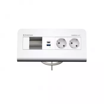 Kindermann CP desk 80 4-slots 2x stroom USB bureau-aansluitpaneel