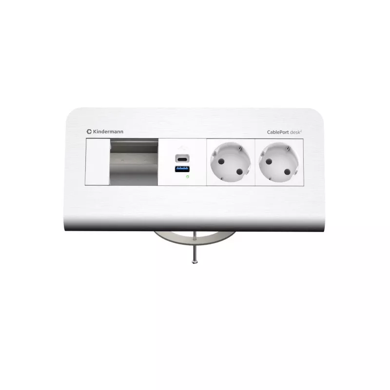 Kindermann CP desk 80 4-slots 2x stroom USB bureau-aansluitpaneel