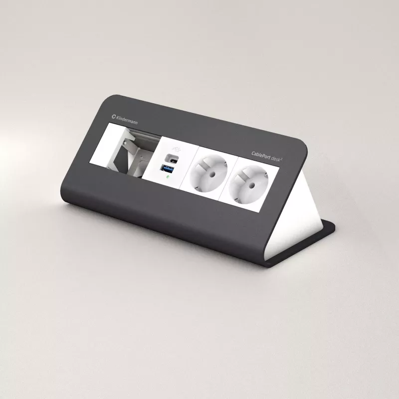 Kindermann CP desk 80 4-voudig 2x stroom USB (7430001372)
