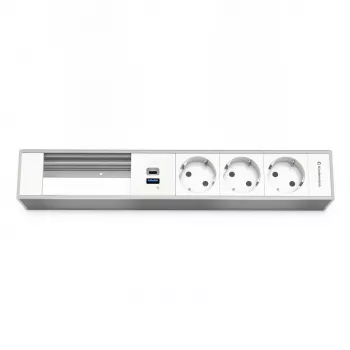 Kindermann 6-voudige modulehouder met 3 stopcontacten en USB-laadfunctie (7449001333)