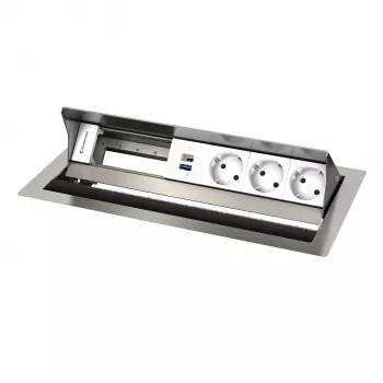 Kindermann CP Standard² VA 6v. 3xSt, 1xUSB tafelaansluitpaneel
