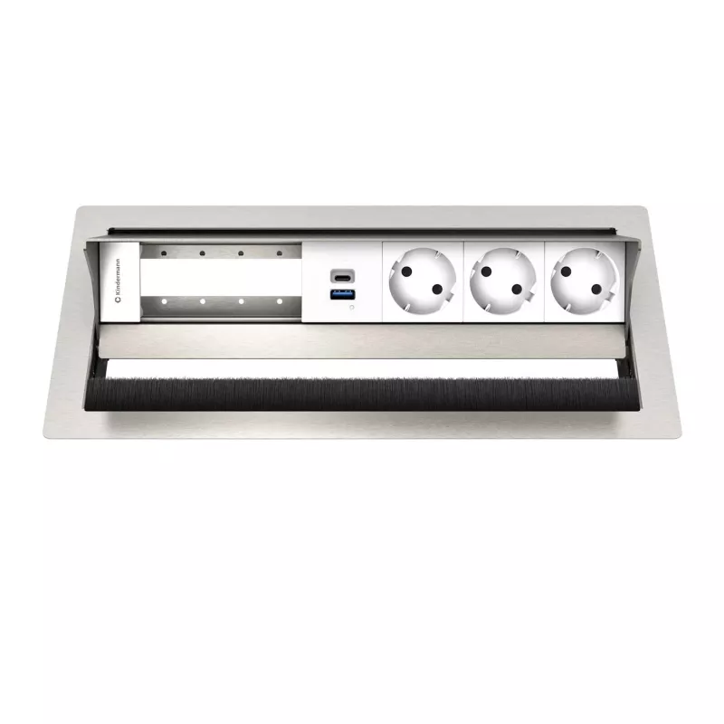 Kindermann CP Standard² VA 6v. 3xSt, 1xUSB tafelaansluitpaneel