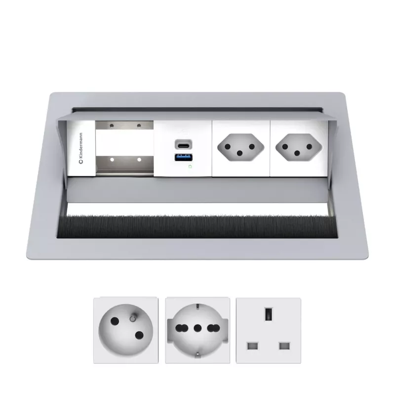 Kindermann CP Standard² 4-voudig 2x Schuko/USB INT 7492IN1172