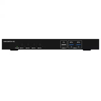 Kindermann KVM Switch 41C - 4-poorts digitale KVM-switch met DVI-D, USB, audio, EDID-emulatie