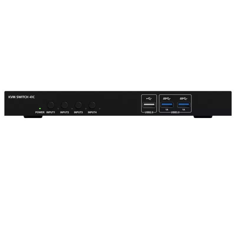 Kindermann KVM Switch 41C - 4-poorts digitale KVM-switch met DVI-D, USB, audio, EDID-emulatie