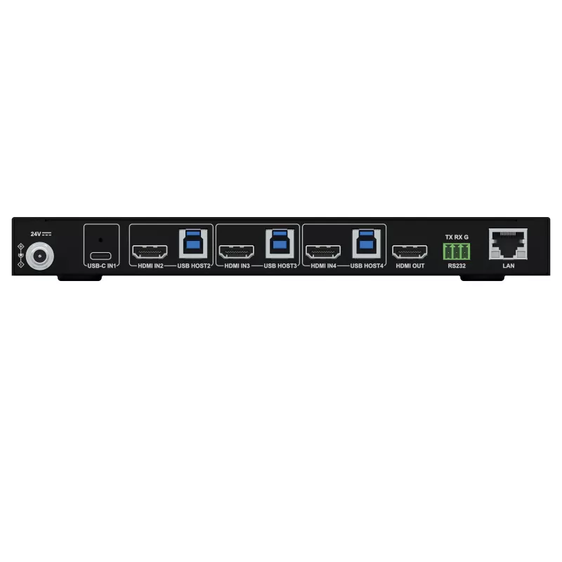 Kindermann KVM Switch 41C - 4-poorts digitale KVM-switch met DVI-D, USB, audio, EDID-emulatie