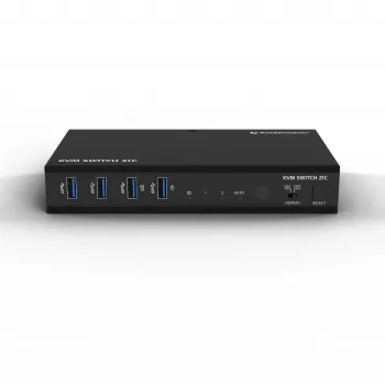 Kindermann KVM Switch 21C - 2-poorts DVI-I KVM-switch met audio en USB-hub