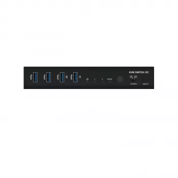 Kindermann KVM Switch 21C - 2-poorts DVI-I KVM-switch met audio en USB-hub