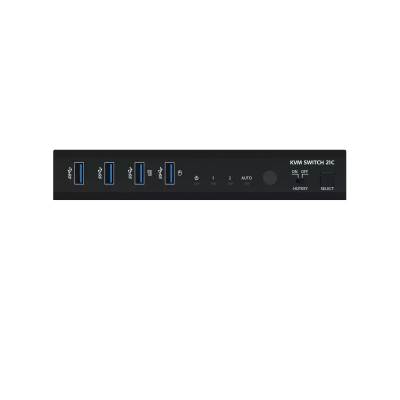 Kindermann KVM Switch 21C - 2-poorts DVI-I KVM-switch met audio en USB-hub