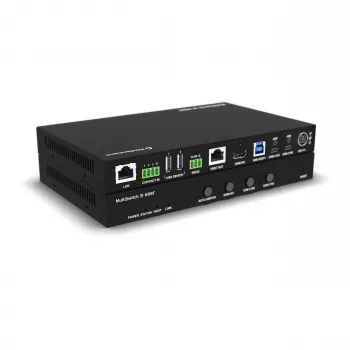 Kindermann MultiSwitch 31 HDBT 2.0 transmitter / presentatieswitch - 3x1 USB-C & HDMI over HDBaseT - Telnet - RS-232 - 4K UHD