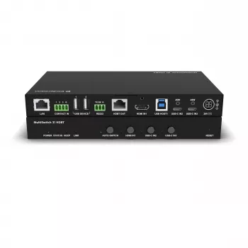 Kindermann MultiSwitch 31 HDBT 2.0 transmitter / presentatieswitch - 3x1 USB-C & HDMI over HDBaseT - Telnet - RS-232 - 4K UHD
