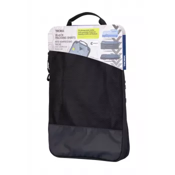 TROIKA zwarte packing shirts reiscompressiezak (BBL71/BK)