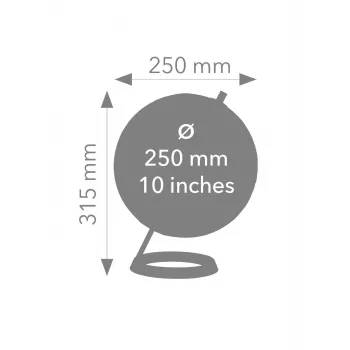 TROIKA Globe 23.5 Degrees (G2507-P2P2/CB) - bureauglobe presse-papier, verchroomde voet, 60mm