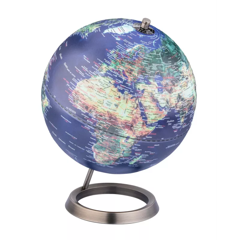 TROIKA Globe 23.5 Degrees (G2507-P2P2/CB) - bureauglobe presse-papier, verchroomde voet, 60mm