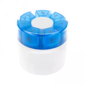 First Aid Only pillendoosje met tablettenbreker blauw wit