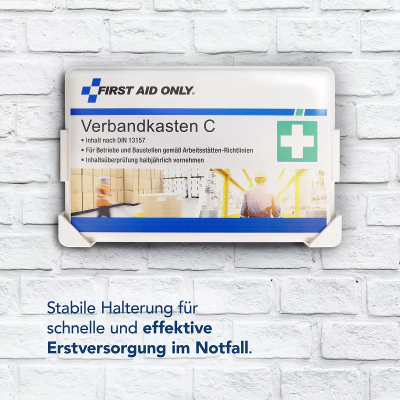 First Aid Only wandbeugel voor EHBO-doos C, voorgeboorde gaten, wit/grijs