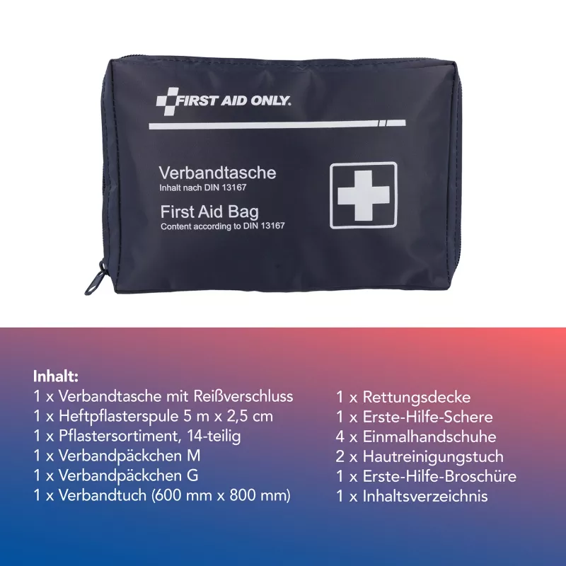 First Aid Only motor-EHBO-kit DIN 13167 blauw diverse verbanden