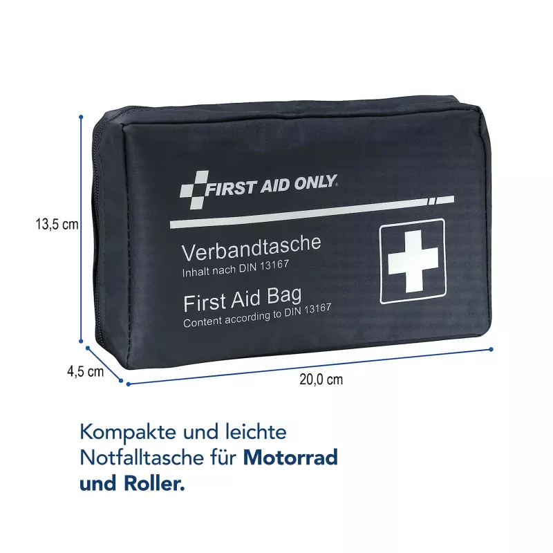 First Aid Only motor-EHBO-kit DIN 13167 blauw met veiligheidshesje