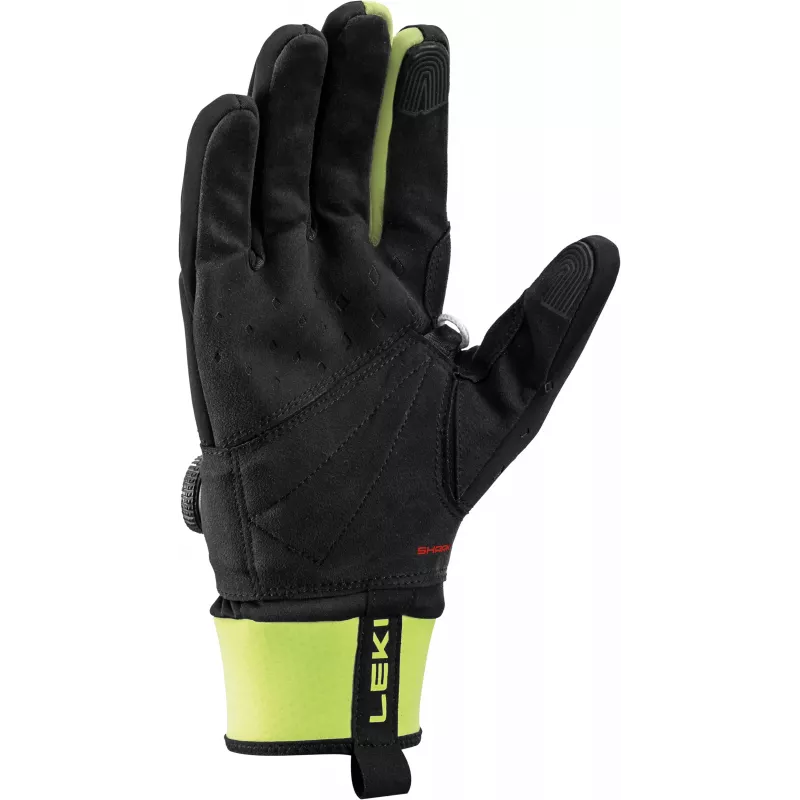 LEKI PRC Boa Shark Handschoenen - Zwart/Neongeel, maat L