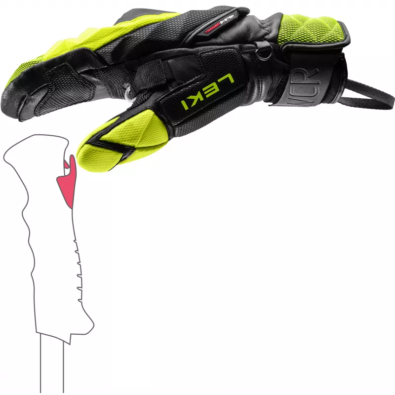 LEKI WCR Venom SL 3D want zwart-ice lemon 9.0