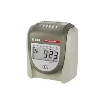 BÜRK MOBATIME K600 tijdregistratieapparaat - dot-matrix tijdklok met LCD-display, 6-koloms afdruk, zwart/rood