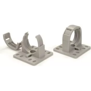 HellermannTyton CTCC-IWS37-MB65-PA66/6HIRHS-GY 20 ribbelbuisclip, grijs, 37 mm, schroefbevestiging, PA66, verpakking van 20 stuks