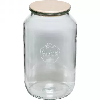 WECK Rondrandglas 3L met houten deksel