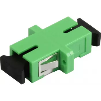 SYNERGY21 SC/APC Fiber Optic Adapter, Singlemode, Simplex, PVC, Keramische Huls, Met Flens, Groen