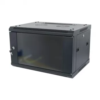 ALLNET SMA-Serie 19 inch wandbehuizing 6U 1-delig 450mm diep zwart flat pack